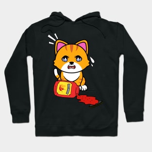 Cute Orange cat Spills Hot Sauce Tabasco Hoodie